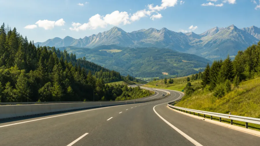 Motorway through the Slovak Tatra mountains
